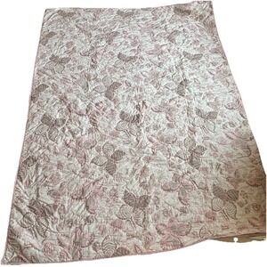 Pottery Barn Kids Butterfly Twin Reversible Quilt Polkadot Pink 100% Cotton READ